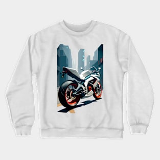 motorcycles and city Crewneck Sweatshirt